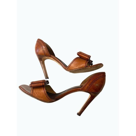 Valentino Garavani Brown Leather Sandals 36.5 US size 5.5 - Picture 3 of 9